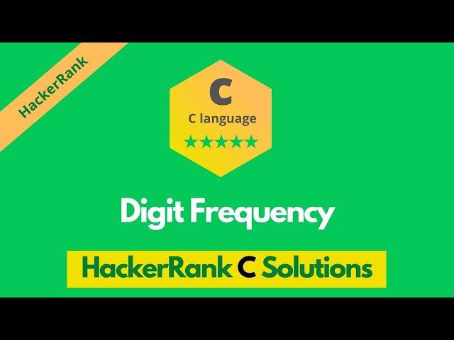 HackerRank Digit Frequency problem solution in C | C Problems solutions | Programmingoneonone