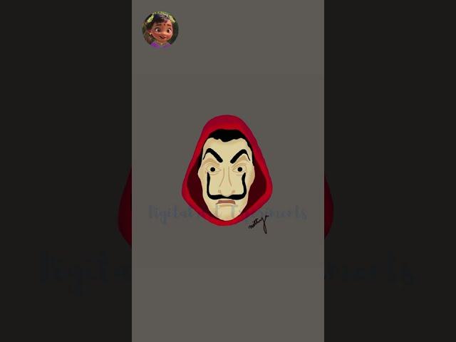 How to draw money heist mask in procreate  #shorts #drawing  #procreate