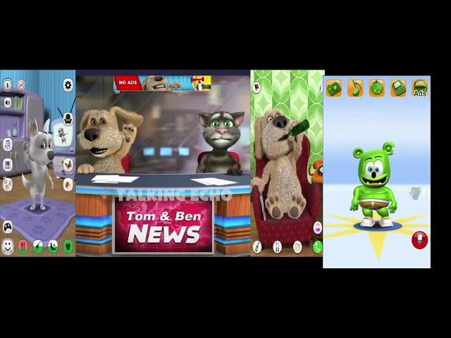 Talking Dog vs Talking News vs Talking Ben vs Talking Gummy Bear (Talking Echo)