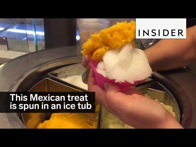 This Mexican treat is spun in an ice tub for an hour