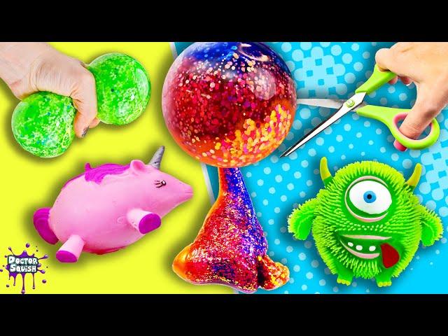 Cutting Open Squishies! GORGEOUS 3 Color Slime Stress Ball