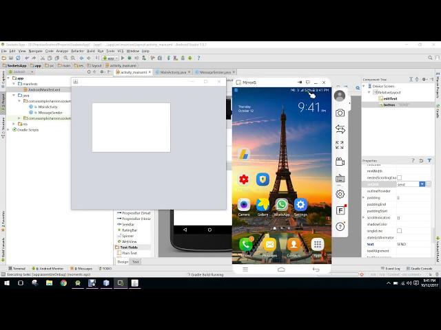 Send & Receive data from Android to PC (TCP Sockets) in Android Studio PART 1