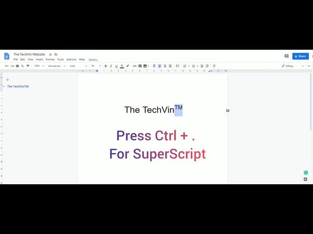 KeyBoard Shortcut to do SuperScript in Google Docs