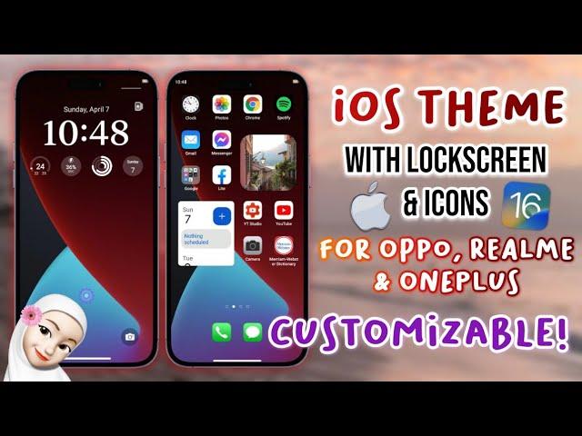 iOS Theme with Lockscreen & Icons for Oppo, Realme & OnePlus (customizable)