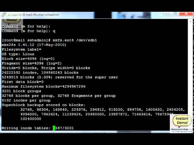 How to partition hard drive on CentOS Linux using fdisk