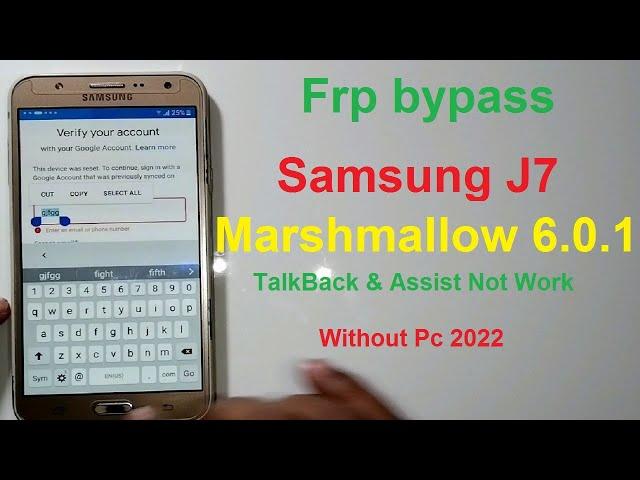 Samsung J7 FRP Bypass || Samsung J700H Google account Remove ||Samsung J7 Frp Unlock Without Pc 2022