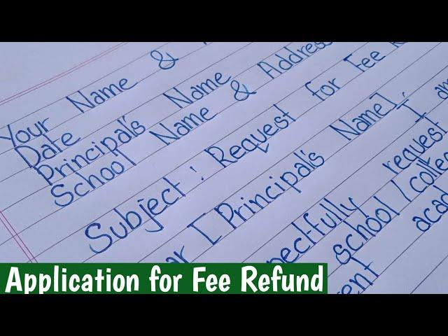 Application Letter to Principal for Fee Refund | Write & Make