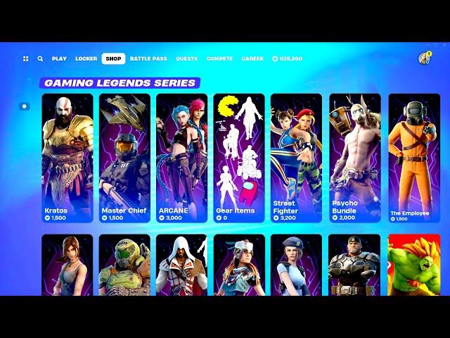 Every GAMING LEGENDS Series Skins & Items in Fortnite