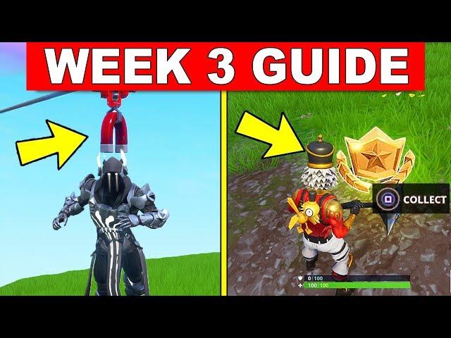 Fortnite WEEK 3 CHALLENGES GUIDE! – RIDE A ZIP LINE, SECRET BATTLE STAR WEEK 3, RING A DOORBELL