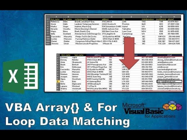 VBA For Loop Data Matching using Array