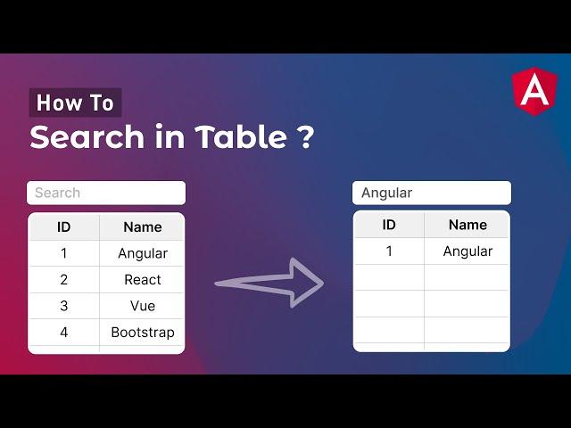 How to Search Table/Data? | Angular