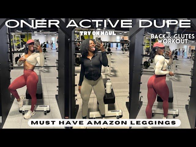 MUST HAVE AMAZON LEGGINGS | $30 oner active dupe review + try on | Glutes & Back workout