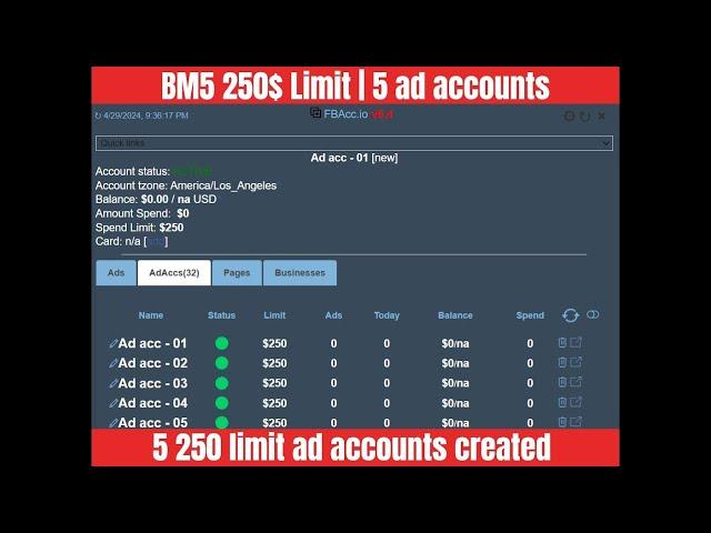 Make BM5 $250 Limit | Buy BM5 250$ | 5 Ads Account - 250$ daily spending | Verified BM | Salva Store