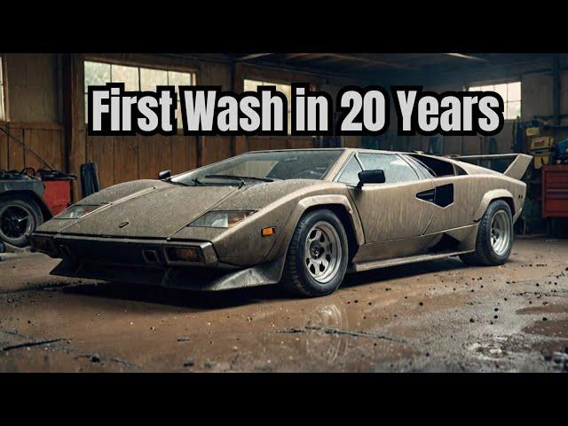 20 Years Abandoned Lamborghini Countach | First Wash of the Ultimate Supercar Disaster!