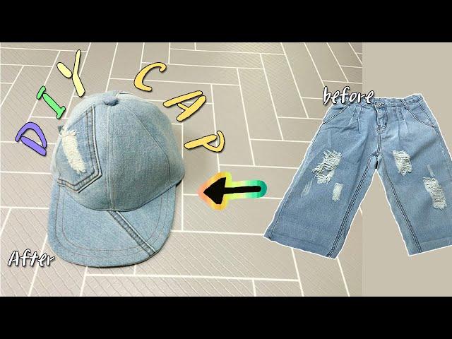 Refashion DIY Old Jeans Cap  / How To Make a Baseball Hat / From Old Jeans / Denim Upcycle / Recycle