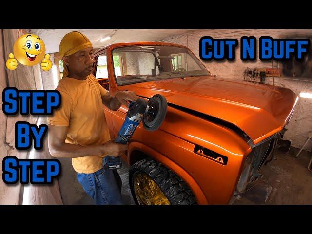 How To Remove Orange Peel With A Cut N Buff - Step By Step Process - 1983 Candy Orange Ford Bronco