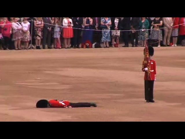 Guardsman collapses at Queen's official birthday parade