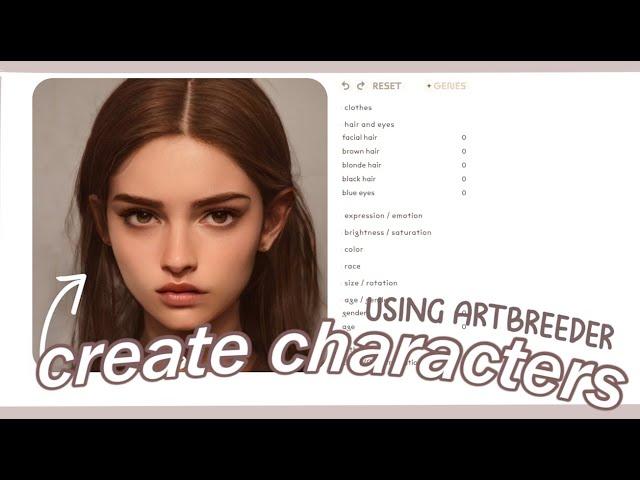 how to CREATE + DESIGN BOOK CHARACTERS on ArtBreeder  | TUTORIAL (for free) step by step guide ️