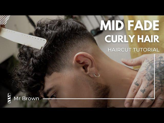 HAIRCUT TUTORIAL | Mid Fade - Man Curly Hair | Italian Barber