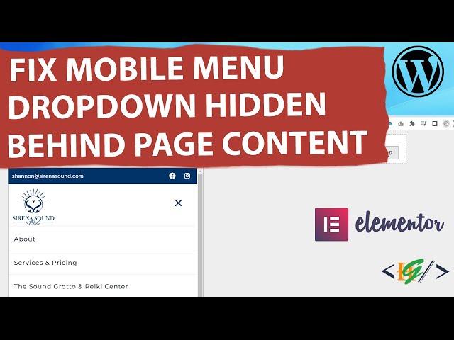 How to Fix Mobile Menu Dropdown Hidden / Appear Behind Page Content in Elementor Pro WordPress