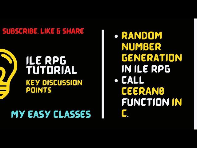 Random number generation in ILE RPG -Call C function CEERAN0 function in RPGLE.