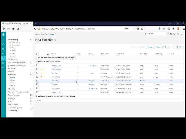 Security Director: How to create NAT policy