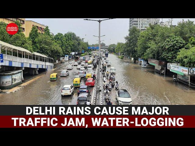 Delhi rains cause major traffic jam, water-logging