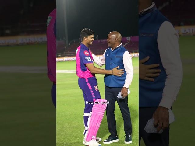 Look who came running to Brian Lara after a match-winning 100 