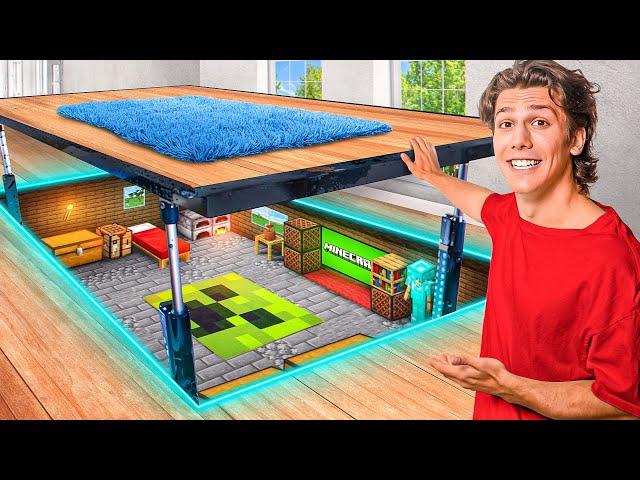 I Built A SECRET Minecraft World In REAL Life!