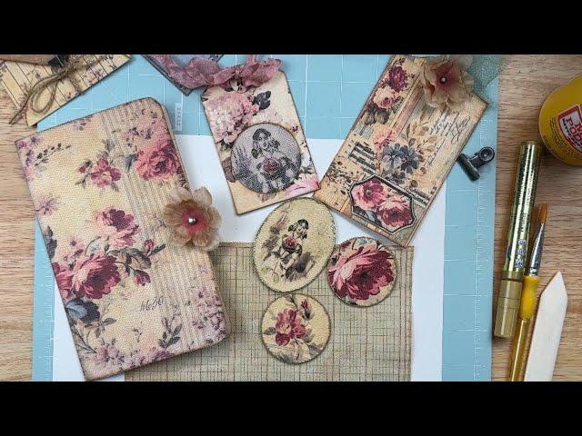 ~Making Ephemera using Vintage Tulle ~ Antique /Vintage Effect Junk Journaling Ideas~