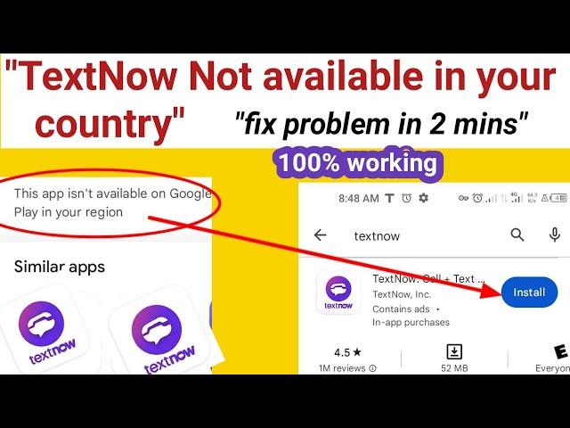 TextNow is unavailable in your country, fix problem//TextNow update 2023