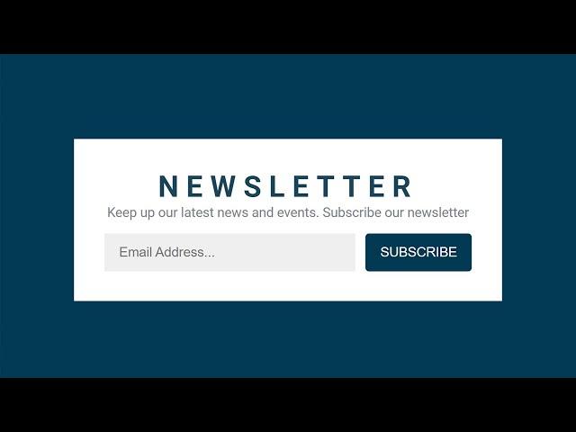 Email Subscription Form Design In HTML And CSS | Newsletter Section Design