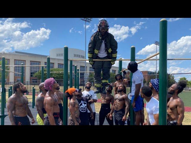 Firefighter in Gear does a 5 Minute Calisthenics Challenge - Ju-King | That's Good Money
