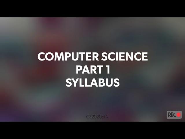 Computer Science Part 1 Syllabus | Class 12 | Computer Science Hsc Maharashtra Board