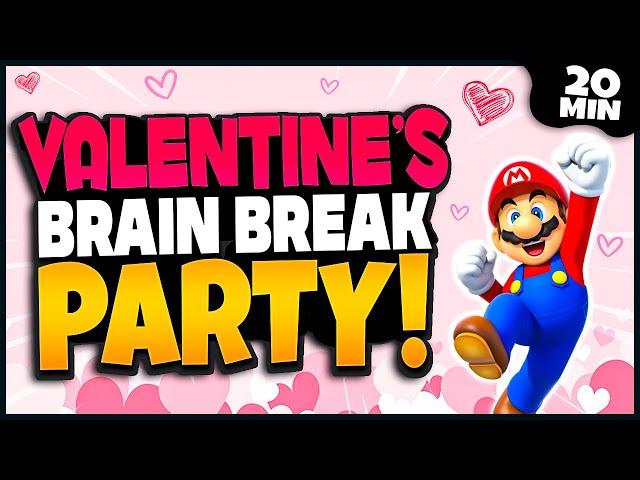 Valentines Day Brain Break Party | Valentines Day Games For Kids | Valentine Races | GoNoodle