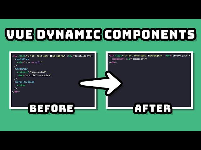 Write Reusable Code with Vue DYNAMIC COMPONENTS