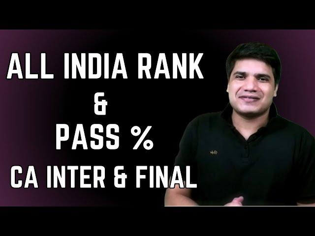 All India Rank & Pass Percentage || Nov 2023 CA Exam || CA Inter & Final || Ravindra Ojha