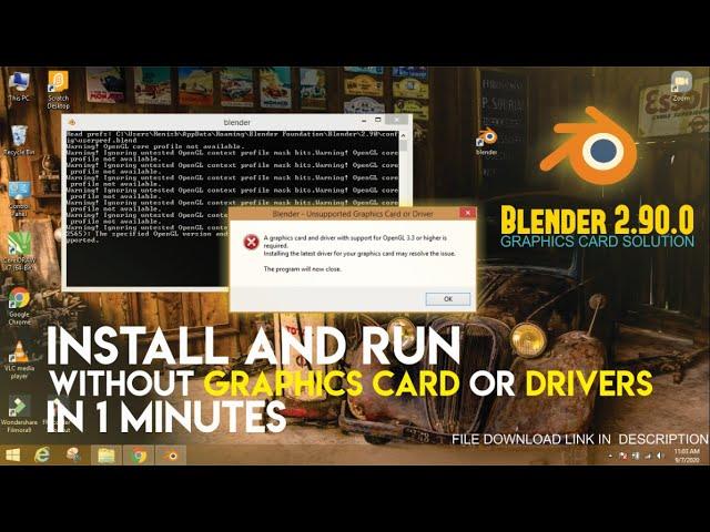How to Run Blender 2.90.0 without graphic card or driver