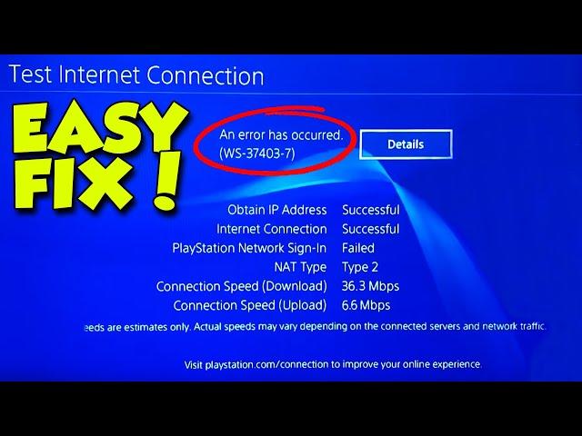 ️ PS4 (WS-37403-7) ERROR  | How to fix Sign In Failed [Working 2021]