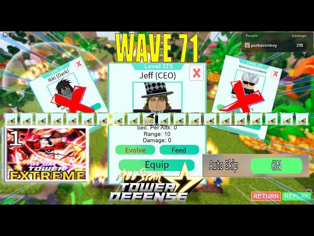 Wave 70+ Extreme Infinite Mode (EXP Farming) | Solo Gameplay | Roblox All Star Tower Defense