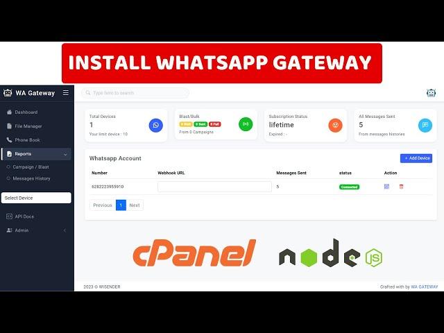 Tutorial Install Whatsapp API Gateway on Cpanel / Shared Hosting