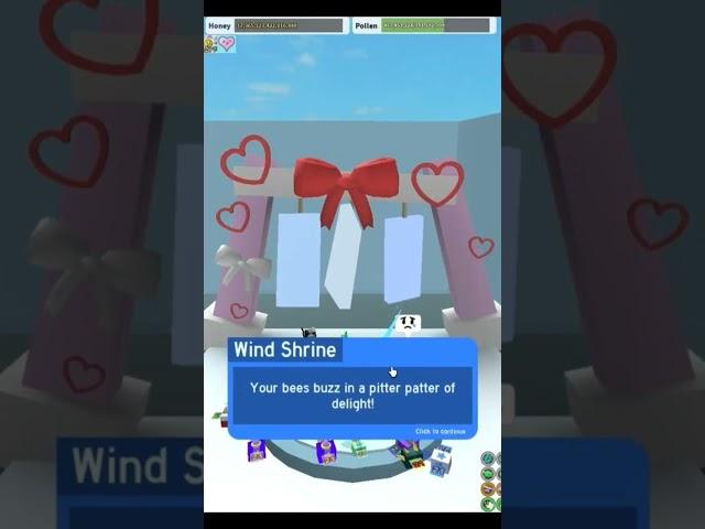 How to Get Galentine's Blessing & Present from Wind Shrine in Bee Swarm Simulator! #shorts