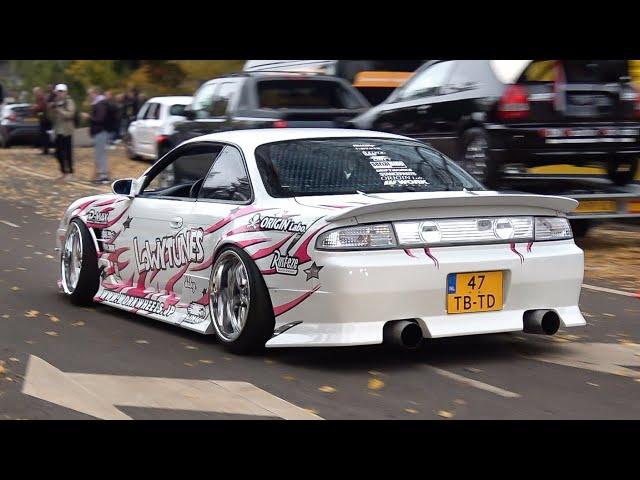 TUNER Cars leaving a Carshow | 100% Auto Live | Alpha X Mustang, S14, LB Walk C63, SVJ, MR2, RX7..