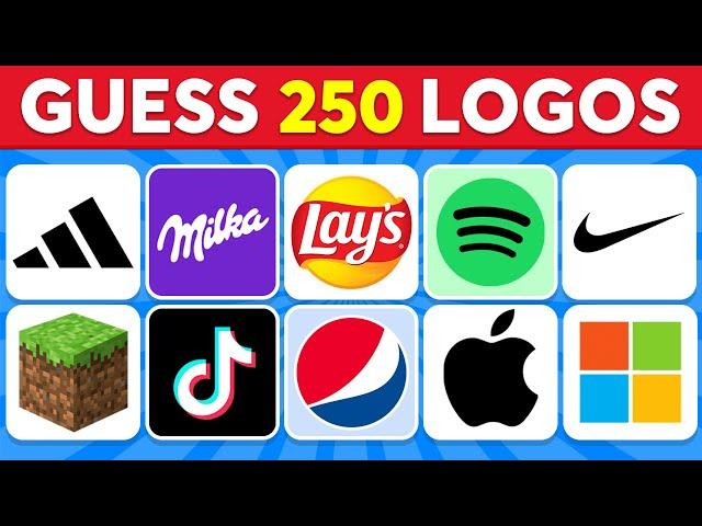 Guess the Logo in 3 Seconds | 250 Famous Logos | Logo Quiz 2024