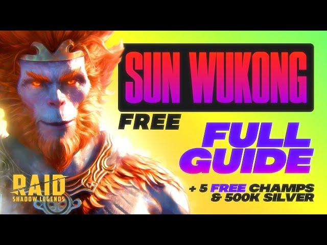 🈚Sun Wukong Raid Shadow Legends FREE Legendary: How to get Build & Blessings + ️5 FREE Epics️