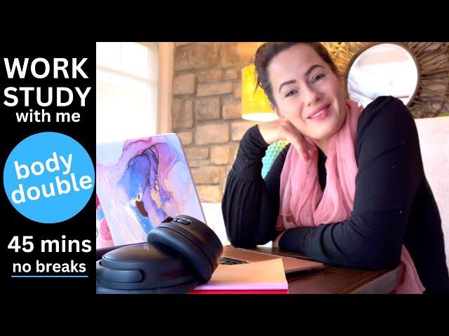 adhd body double | study work with me | 45 mins no breaks | No talking|     *NO ADS INSIDE*