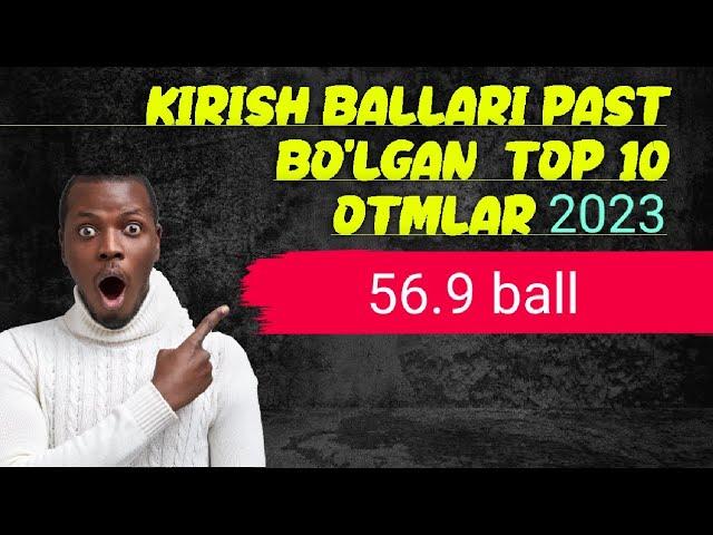 Kirish ballari past bo'lgan institutlar //2023//