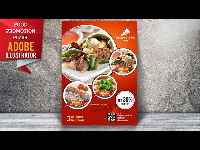 How To Design  Food  Flyer | Illustrator Tutorial