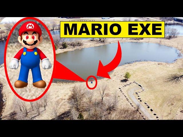 DRONE CATCHES MARIO.EXE ON CAMERA! | MARIO CAUGHT ON DRONE AT AN ABANDONED FIELD! (OMG)