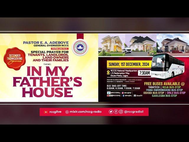 RCCG DECEMBER 1st 2024 | THANKSGIVING SERVICE